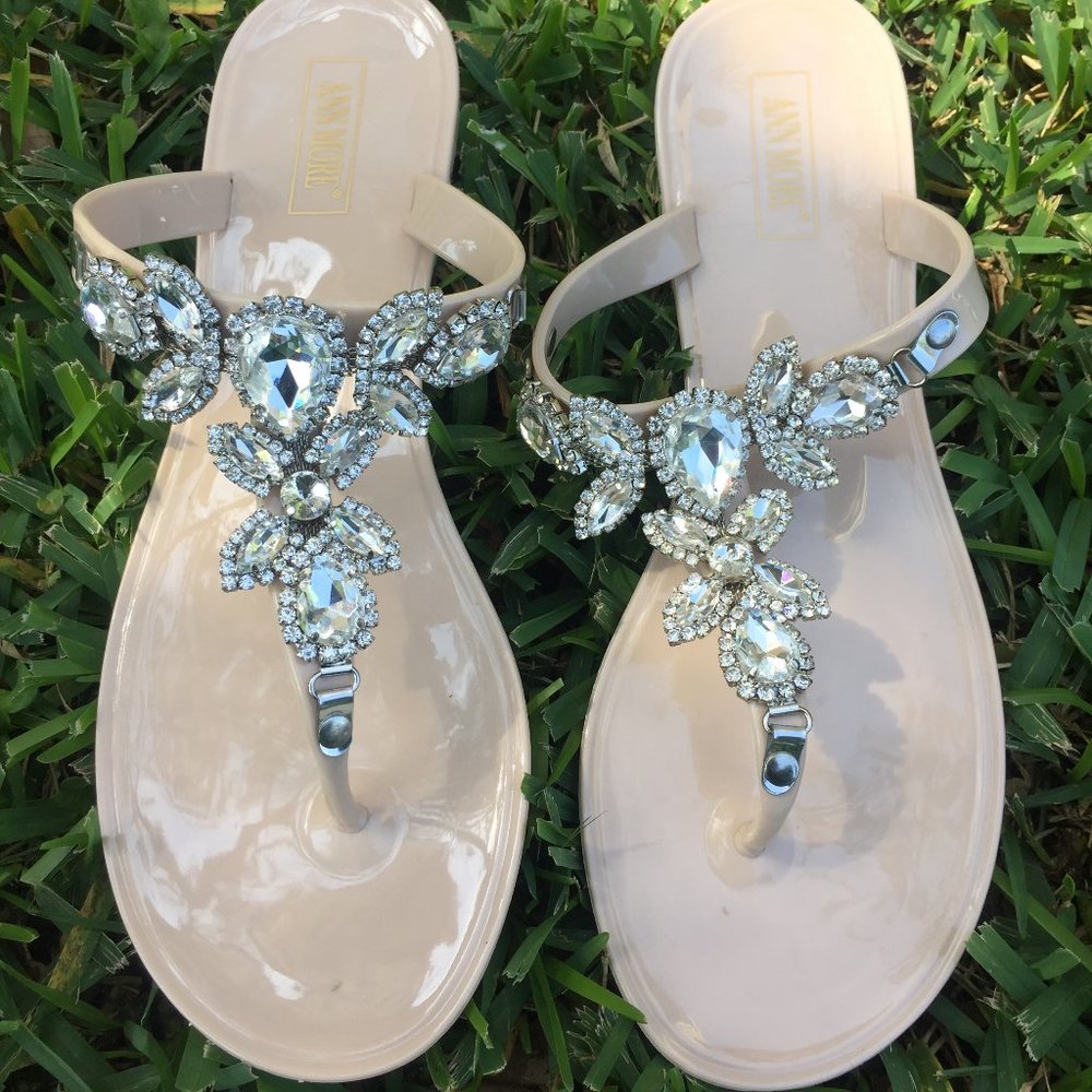Charlotte Bling Jelly Sandal (Tan/Beige) Ann More